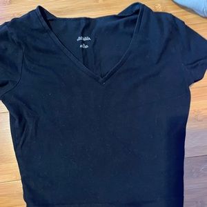 Women black v neck XS crop top